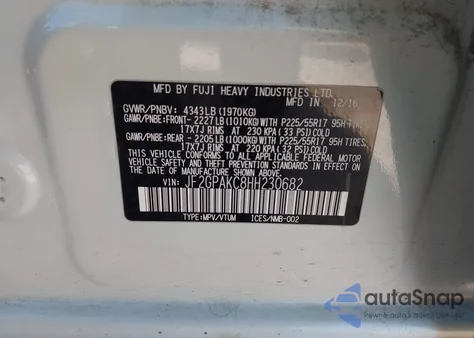 2017 Subaru Crosstrek 2.0I Limited from USA, damaged, VIN JF2GPAKC8HH230682